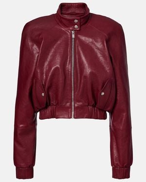 Magda Butrym Cropped Leather Jacket - Red