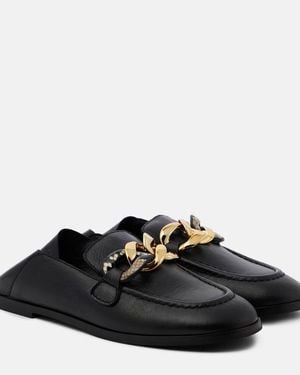 See By Chloé Chain Line Leather Loafers - Black