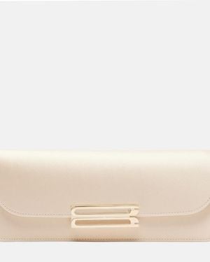 Victoria Beckham Dorian East-West Satin Clutch - Natural