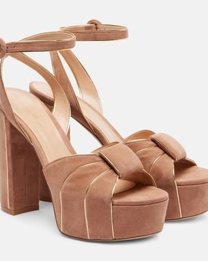 Gianvito Rossi 125 Suede Platform Sandals - Brown