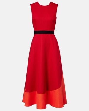 ROKSANDA Mire Colorblocked Midi Dress - Red