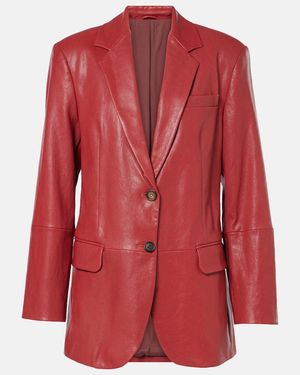 Brunello Cucinelli Leather Blazer - Red