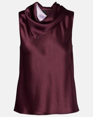 Leset Top Barb De Saten Drapeado - Morado