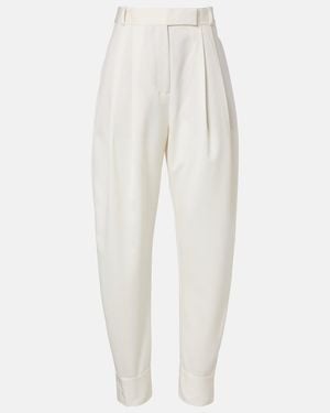 Rohe Wool-Blend Barrel-Leg Trousers - White