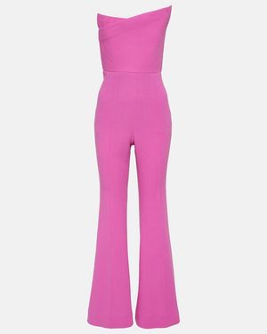 Roland Mouret Mono De Lana Asimetrico - Rosa