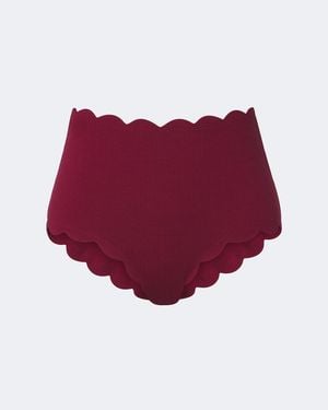 Marysia Swim Santa Monica Scalloped Bikini Bottoms - Red