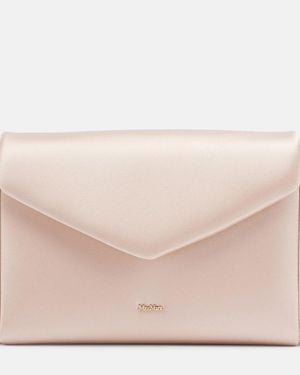 Max Mara Satin Clutch - Natural