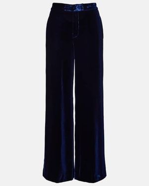 Etro Velvet Wide-Leg Trousers - Blue
