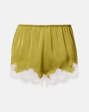 Faithfull the Brand Norden Lace-Trimmed Satin Shorts - Yellow