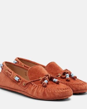 FARM Rio Verzierte Segelschuhe Aus Veloursleder - Rot