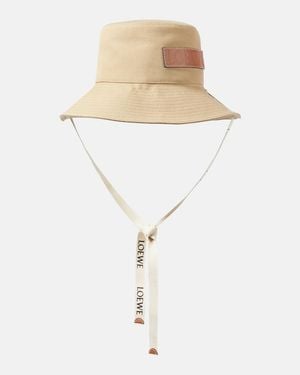 Loewe Logo Canvas Bucket Hat - White