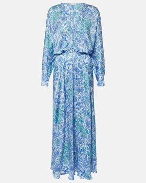 Poupette Printed Midi Dress - Blue