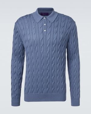 Ralph Lauren Polopullover Aus Baumwolle Und Seide - Blau