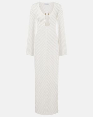 Rebecca Vallance Cassis Chevron Knitted Maxi Dress - White