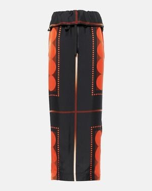 KHAITE Lilila Printed Silk Maxi Skirt - Black
