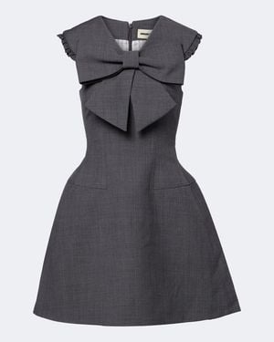 ShuShu/Tong Bow-Detail Ruffled Minidress - Black