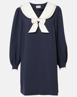 RIXO London Halina Bow-Detail Minidress - Blue