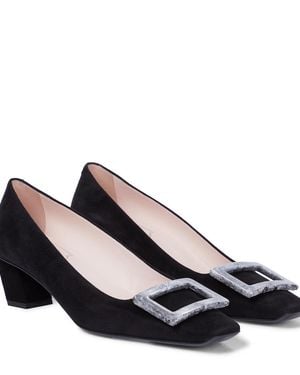 Roger Vivier Belle Vivier 45 Suede Pumps - Black