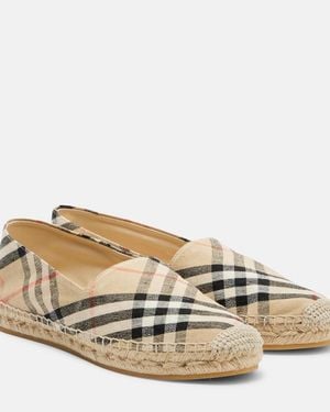 Burberry Check Espadrilles - Natural