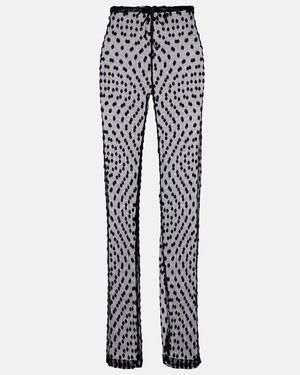 Dries Van Noten Schmale Hose Aus Mesh - Blau