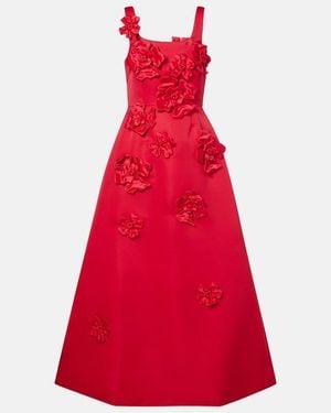 LEO LIN Rianne Floral-Applique Maxi Dress - Red