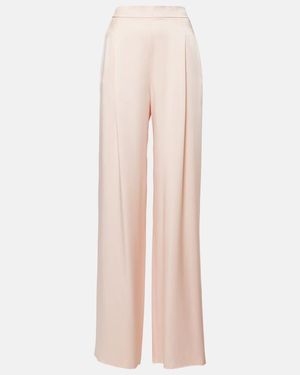 Max Mara Ieti Satin Wide-Leg Trousers - Pink