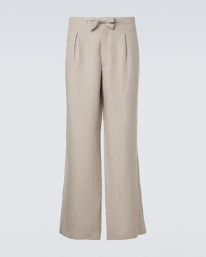 STÒFFA Linen Straight Trousers - Natural