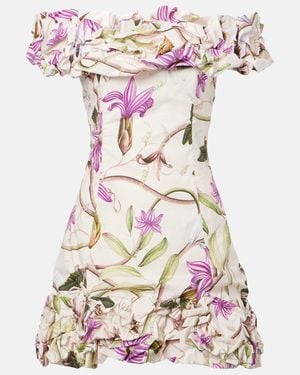 Agua Bendita Jardin Mutisia Floral Cotton Minidress - Multicolour