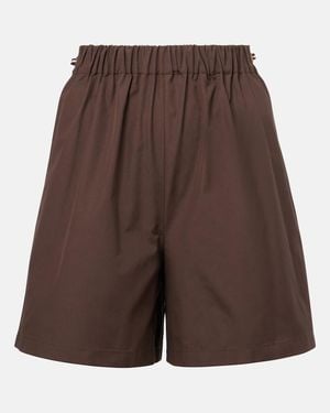 Max Mara Haway Cotton Poplin Shorts - Brown