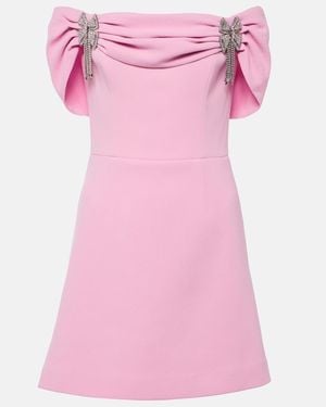 Rebecca Vallance Odetta Embellished Bow-Detail Minidress - Pink