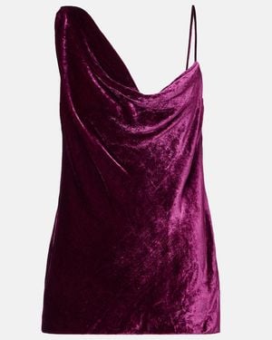 Dries Van Noten Draped Velvet Top - Purple