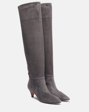 Gianvito Rossi Elise 55 Suede Knee-High Boots - Grey