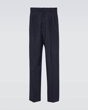 KENZO Gerade Hose Aus Schurwolle - Blau