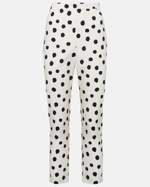 Adriana Degreas Cotton-Blend Capri Trousers - White