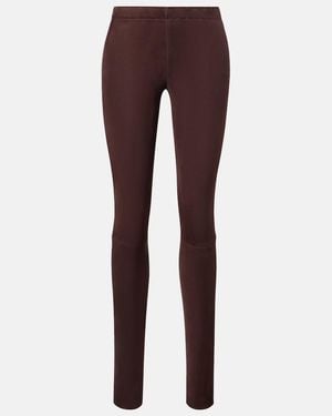 Stouls Carolyn Mid-Rise Suede Leggings - Purple