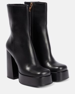 Versace Metallic Aevitas Platform Boots - Black