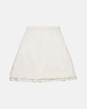 Clio Peppiatt Camelia Embellished Miniskirt - White