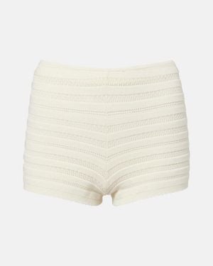 Faithfull the Brand Duma Pointelle Cotton-Blend Shorts - White