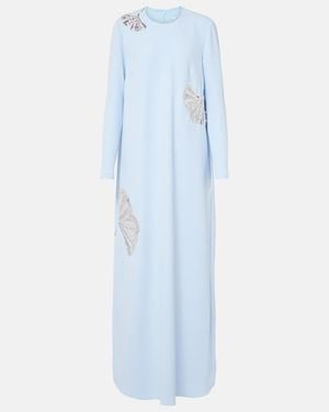Safiyaa Naima Embellished Crepe Gown - Blue