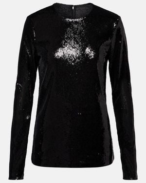 TOTEME Sequined Jersey Top - Black