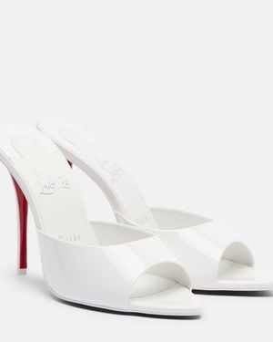 Christian Louboutin Miss Z Patent Leather Mules - White