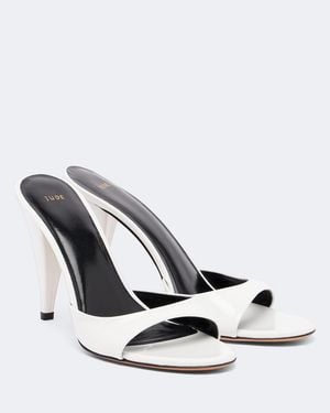 Jude Hew Leather Mules - White