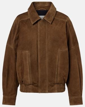 Nour Hammour Dalma Suede Blouson Jacket - Brown
