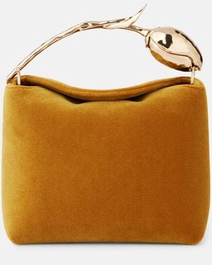 Erdem Bolso Bloom Mini De Terciopelo - Marrón