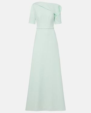 Safiyaa Stephanie Draped Crepe Gown - White