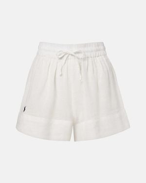 Polo Ralph Lauren Cotton And Linen Bermuda Shorts - White