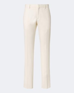 ZEGNA Cotton And Cashmere Slim Pants - Natural