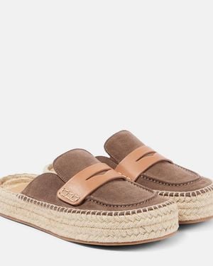 JW Anderson Suede Espadrille Loafers - Brown