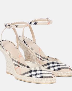 Burberry Lf Mews 90 Espadrille Wedges - Natural
