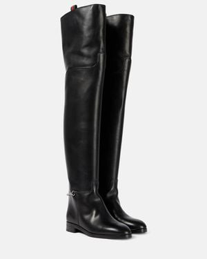 Gucci Botas Mosqueteras De Piel Con Horsebit - Negro